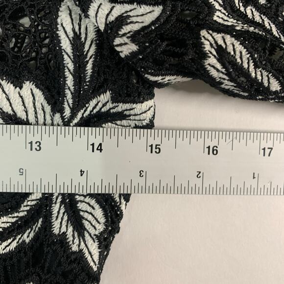 Sea New York 2 Womens Black Mosaic Lace Dress Knee Length Floral Crochet - Picture 6 of 8